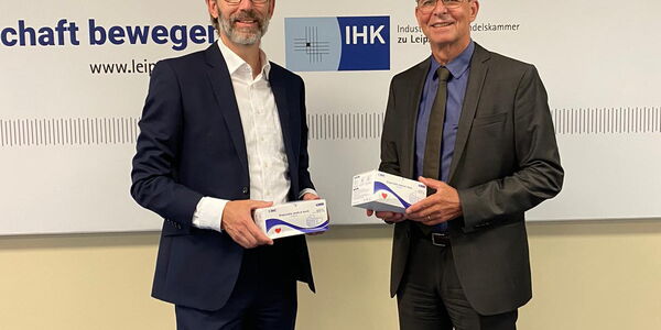 v.l.n.r. Michael Körner, Geschäftsführer der Invest Region Leipzig und Dr. Thomas Hofmann, Hauptgeschäftsführer der Industrie- und Handelskammer zu Leipzig
